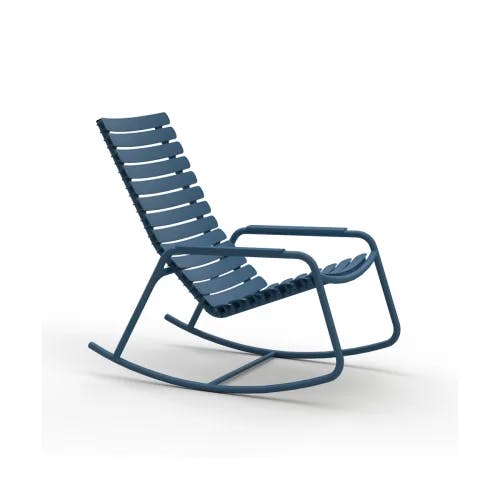Houe ReCLIPS Rocking Chair | Sky Blue Lamellas with Monochrome Aluminum Armrests