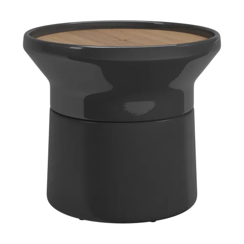 Gloster Coso Coffee Table | Frame: Ceramic, Iron Matte & Gloss | Top: Natural Teak