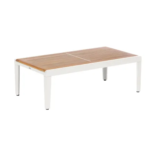 Barlow Tyrie Aura 47" X 26" Coffee Table - Heavy | Arctic White Aluminum Frame