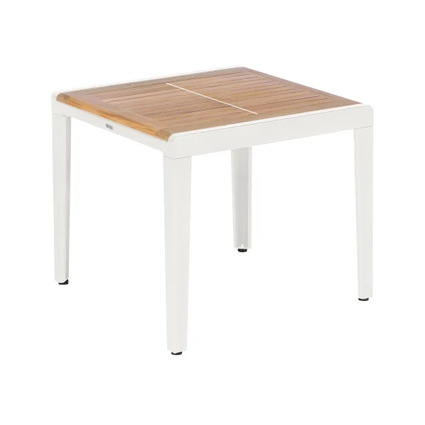 Barlow Tyrie Aura 26" X 26" X 23" High Side Table - Heavy | Arctic White Aluminum Frame