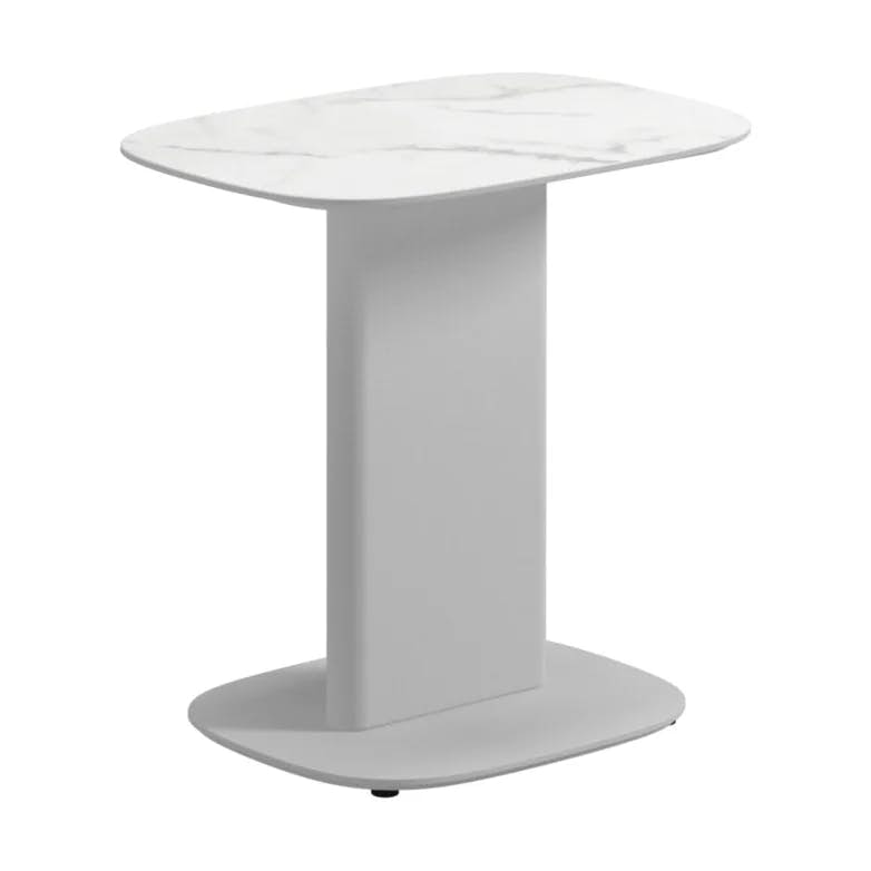 Gloster Omada Center Table | Frame: Powder-Coated Aluminum, White | Top: Ceramic, Bianco