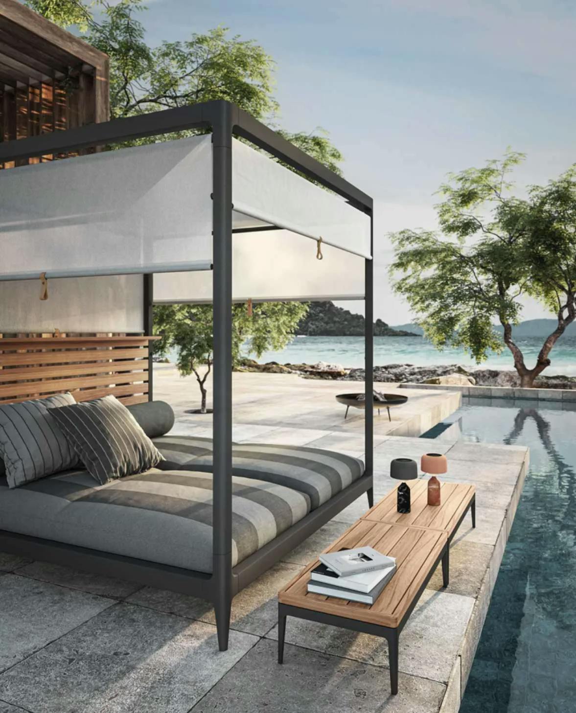 Gloster | Grid Cabana & Coffee Table (photo courtesy of Gloster)