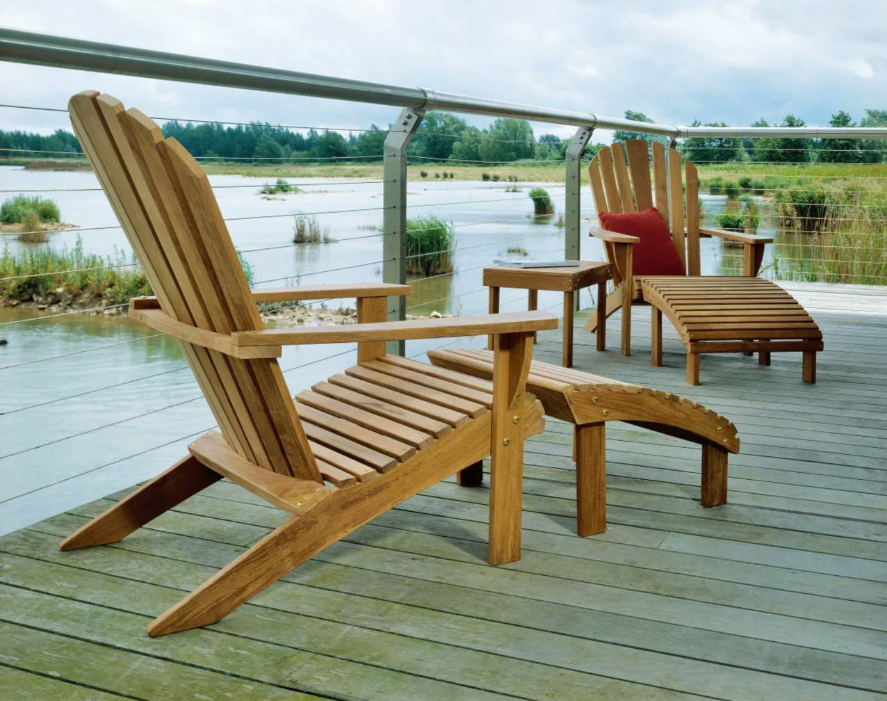 Adirondack Armchair and Footrest | Adirondack Side Table