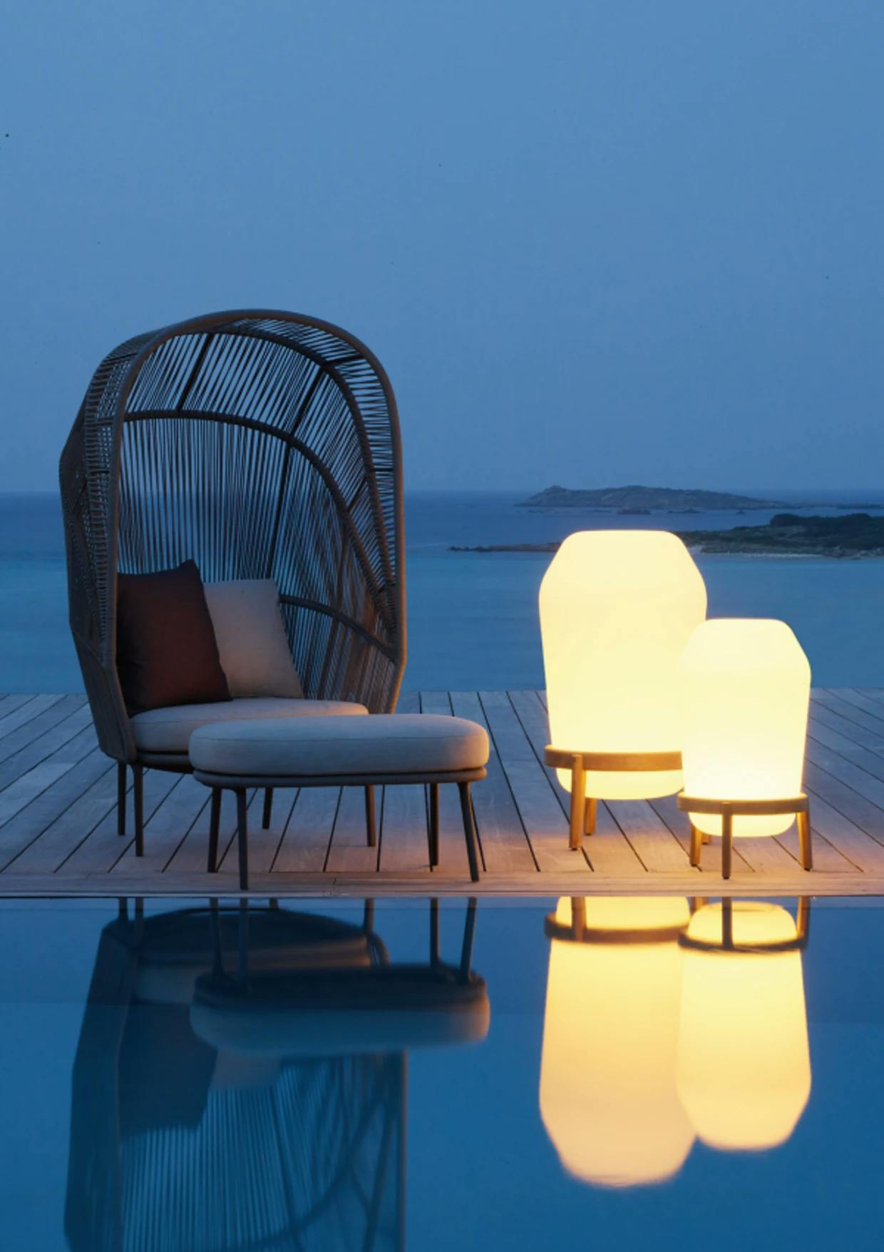 LOON Floor Lamps | RILLY Cocoon Chair and Footstool